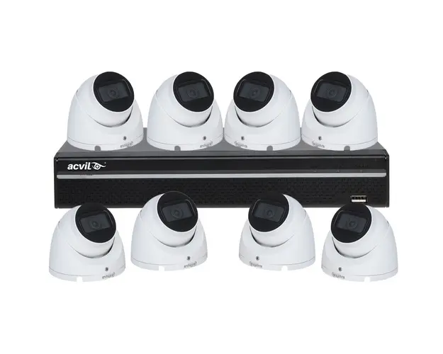 Sistem supraveghere IP interior basic Dahua ACV-B8INTIR30-5MP-M, 5 MP, 2.8 mm, IR 30 m, 8 camere