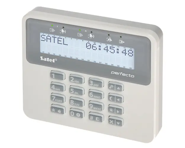 Tastatura LCD Satel PRF-LCD, 3 butoane functionale, taste dedicate, buzzer