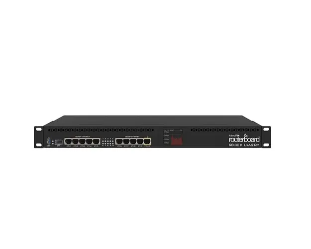 Router MikroTik RB3011UIAS-RM, 10x10/100/1000 Mbps, port SFP, PoE pasiv