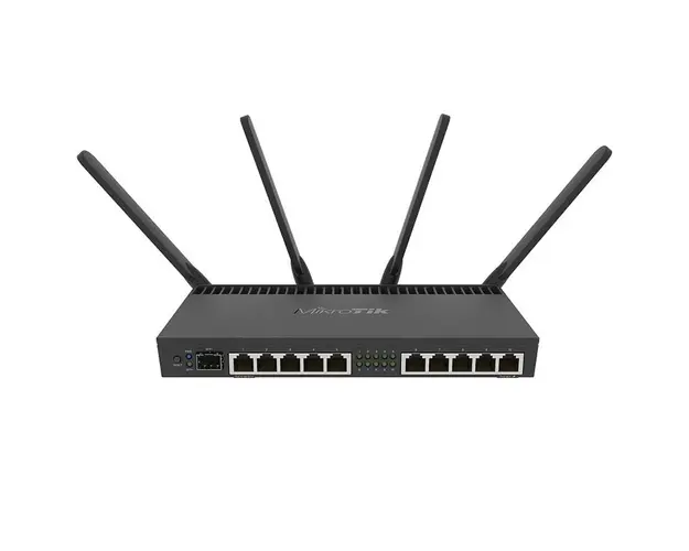 Router wireless Gigabit dual band MikroTik RB4011IGS+5HACQ2HND-IN, 10 porturi, port SFP+, 2.4/5 GHz, 300/1733 Mbps, PoE pasiv