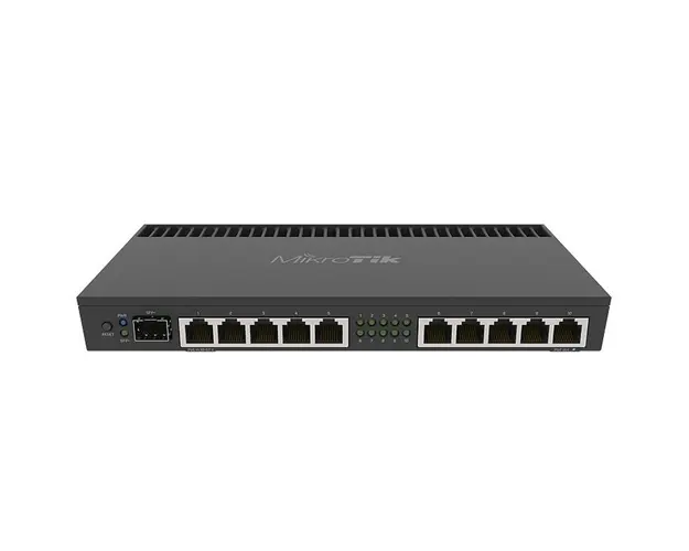 Router MikroTik RB4011IGS+RM, 10 porturi, 10/100/1000 Mbps, port SFP+, PoE pasiv