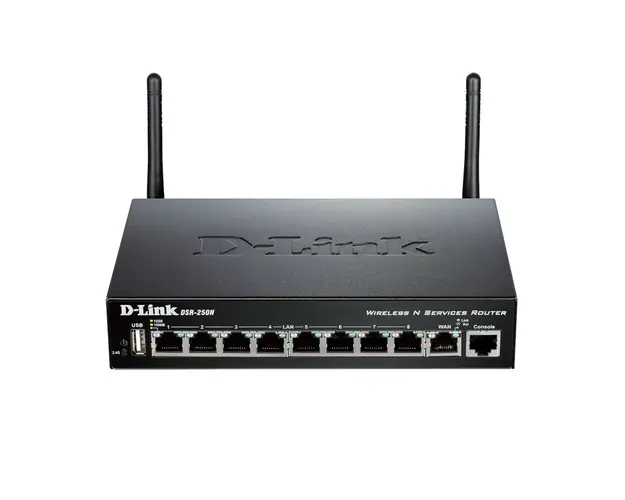 Router wireless Gigabit D-Link Unified DSR-250N, 1 port WAN, 8 porturi LAN, USB, 2.4 GHz, 300 Mbps