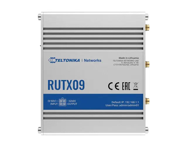 Router industrial IP Teltonika RUTX09, Dual SIM, GSM, 4G, GPS, Ethernet, 10/100/1000 Mbps