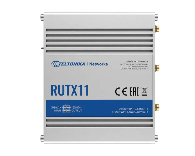 Router industrial IP Teltonika RUTX11, Dual SIM, WiFi, 4G, Bluetooth, GPS, 10/100/1000 Mbps, IoT