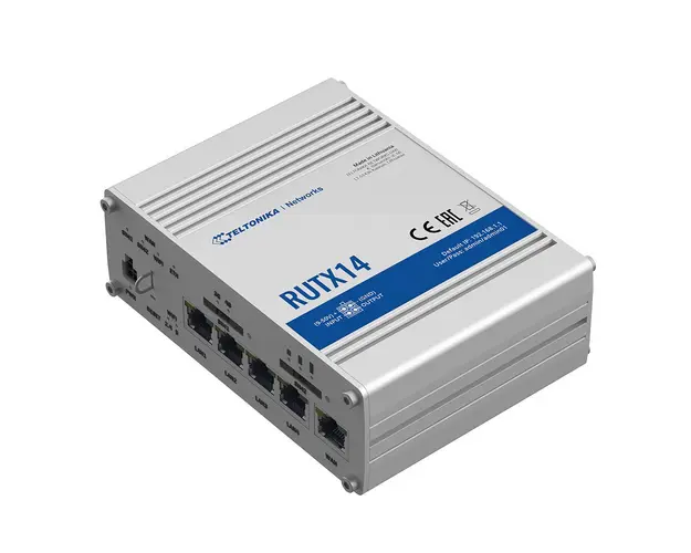 Router industrial IP Teltonika RUTX14, WiFi, 4G, GPS, Dual SIM, Ethernet, Bluetooth, 10/100/1000 Mbps, IoT