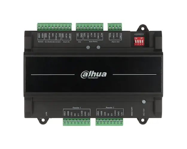 Centrala control acces IP Dahua ASC2202B-S, cod PIN / card / amprenta, 100.000 utilizatori, 500.000 evenimente, tamper, PoE