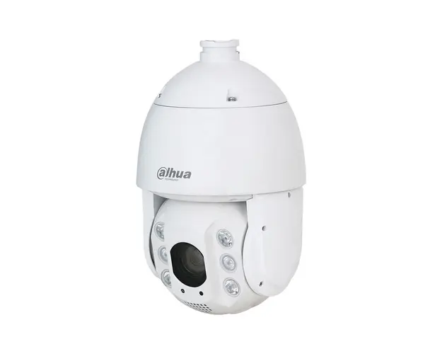 Camera supraveghere rotativa IP Speed Dome PTZ Dahua WizSense SD6C3425XB-HNR-A-PV1, 4 MP, lumina alba 50 m, IR 150 m, 4.8 - 120 mm, motorizat, PoE + suport perete, alimentator, auto tracking