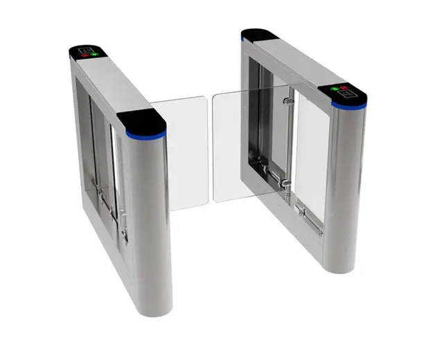 Set de porti batante bridge pentru 1 cale de acces YK-PB306A-1+3, 35 pers/min, distanta trecere 900 mm, 24 Vcc