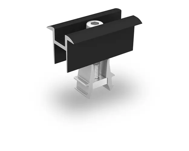 Clema dubla montaj panouri fotovoltaice K2 Systems AG, negru