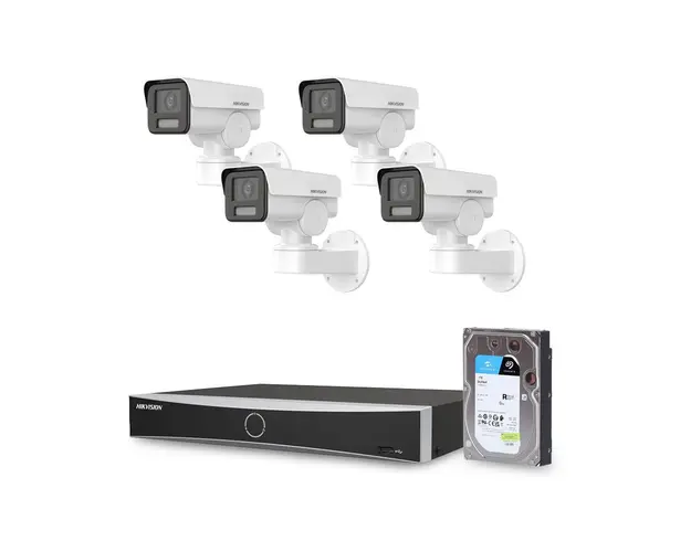 Sistem supraveghere IP exterior basic Hikvision 4EXTIR50-2MP-HDD, 4 camere, 2 MP, IR 50 m, 2.8 - 12 mm, PoE, HDD 1 TB