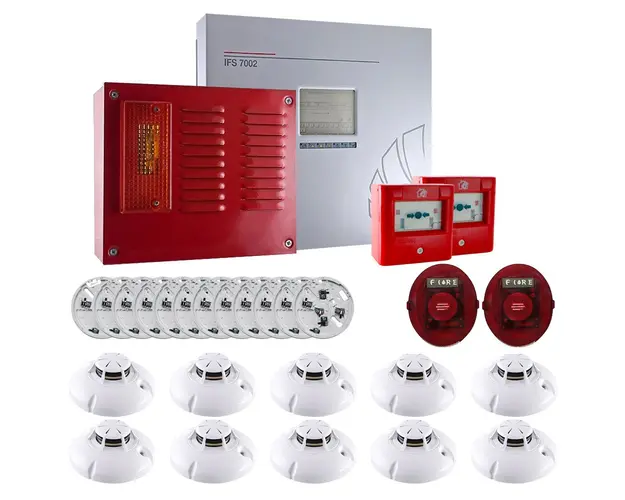 Sistem alarma antiincendiu adresabil UniPOS KIT-UP10A, 2 bucle, 250 zone, 60 detectori/zona, 10 detectori