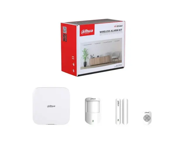 Sistem alarma wireless Dahua ART-ARC3800H-03-W2, Wi-Fi/LAN, 868 MHz, 150 zone, aplicatie mobila, detector PIR