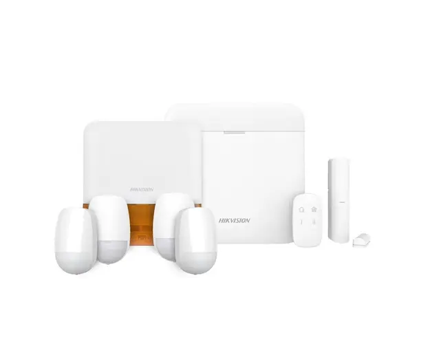 Sistem complet de alarma antiefractie wireless Hikvision AX PRO DS-PWA96-KIT-WE, LAN, Wi-Fi, GSM 3/4G, 32 partitii, 96 zone/iesiri, 48 utilizatori, 868 MHz