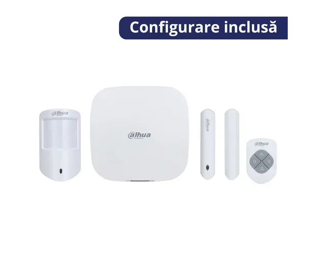 Sistem de alarma wireless Dahua ART-ARC3000H-03-FW2, 150 zone, 868 MHz, 4G/3G/GPRS si serviciu de configurare