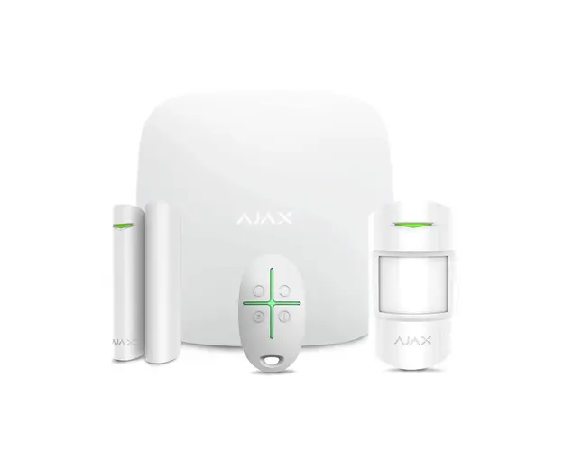 Sistem de alarma wireless Ajax Starter kit WH, 868/915 MHz, 2000 m, pet immunity