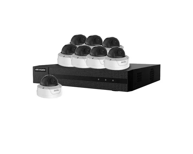 Sistem supraveghere IP interior basic Hikvision HW-IP-8INTIR30-4MP, 8 camere, 4 MP, IR 30 m, 2.8 mm, detectare miscare, PoE