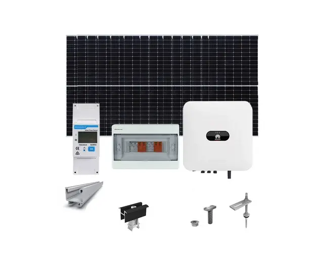 Sistem fotovoltaic 5 kW, invertor monofazat Hibrid WiFi si 12 panouri Canadian Solar, 120 celule, 460 W, pe structura de metal