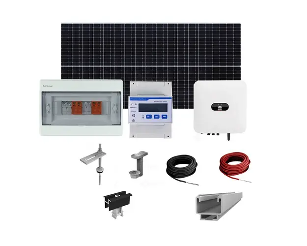 Sistem fotovoltaic complet 6 kW, invertor monofazat Hibrid WiFi si 14 panouri Canadian Solar, 120 celule, 460 W, pe structura de metal