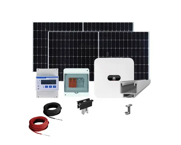 Sistem Fotovoltaic complet cu montaj si dosar prosumator inclus 3.1 kWp, invertor trifazat hibrid Huawei si 7 panouri Canadian Solar, montaj pe acoperis inclinat 