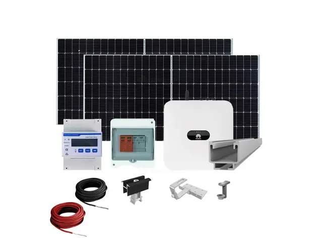 Sistem fotovoltaic complet 3kW, invertor trifazat On Grid si 7 panouri Canadian Solar, 460W, 120 celule, montare pe acoperis din tigla