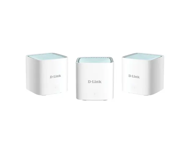 Sistem Mesh wireless Dual-Band Gigabit D-Link Eagle Pro M15-3, Wi-Fi 6, 1.5 Gbps, 4 antene, 2 porturi, interior, 3 buc
