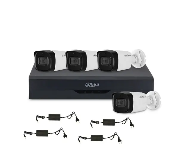 Sistem supraveghere exterior basic Dahua WizSense DH-B4EXT8MP-80M, 4 camere, 4K, IR 80 m, 3.6 mm, POS, IoT