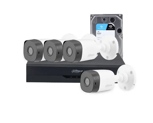 Sistem supraveghere exterior basic Dahua WizSense DH-M4EXT20IR-2MP, 4 camere, 2 MP, IR 20 m, 2.8 mm, POS, IoT, 1TB HDD
