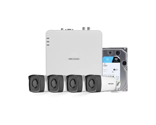 Sistem supraveghere exterior Hikvision TurboHD HK-4EXT40M-2MP-1TB-V2, 4 camere, 2 MP, IR 40 m, 2.8 mm, HDD 1TB