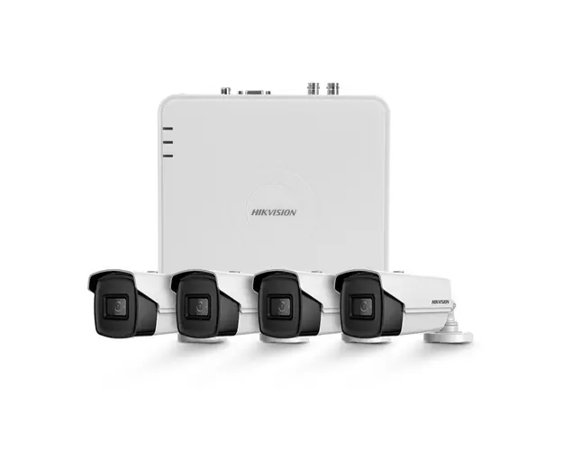 Sistem supraveghere exterior basic Hikvision TurboHD HK-4EXT80M-5MP, 4 camere, 5 MP, IR 80 m, 3.6 mm