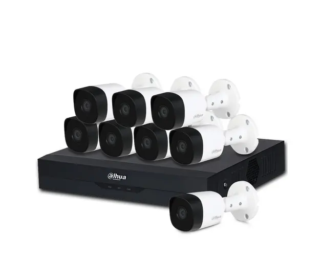 Sistem supraveghere exterior Dahua DH-B8EXT20M-2MP, 8 camere, 2 MP, IR 20 m, IoT