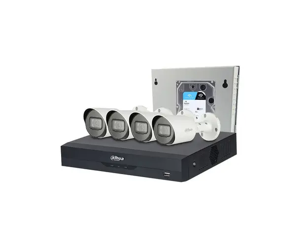 Sistem supraveghere exterior middle Dahua DH-C4EXT30-2MP, 4 camere, 2 MP, IR 30 m, POS, IoT, HDD 1TB