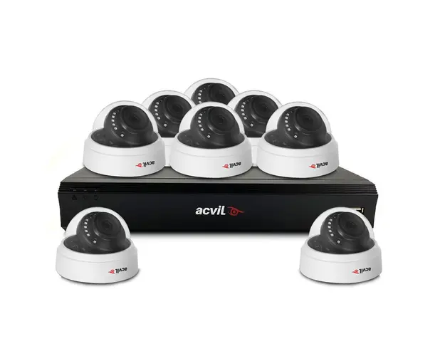 Sistem supraveghere interior basic Acvil Pro ACV-B8INT20-2MP, 8 camere, 2 MP, IR 20 m, 3.6 mm, audio prin coaxial