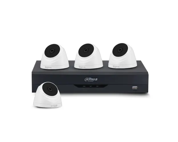 Sistem supraveghere interior basic Dahua WizSense DH-B4INT20IR-2MP, 4 camere, 2 MP, IR 20 m, 2.8 mm, functie PoS, IoT