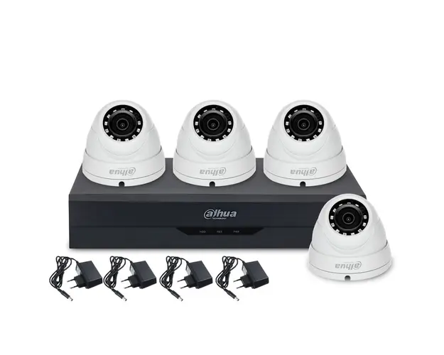Sistem supraveghere interior basic Dahua WizSense DH-B4INT8MP-20M, 4 camere, 4K, IR 20 m, 2.8 mm, POS, IoT