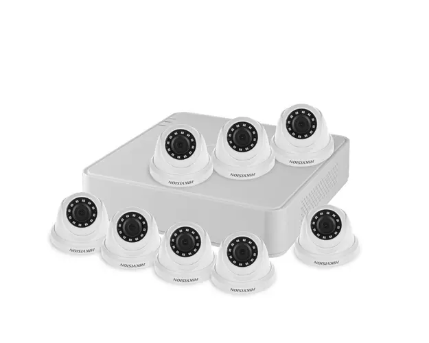 Sistem supraveghere interior basic Hikvision TurboHD TVI-8INT20-2MP-S, 8 camere, 2 MP, IR 20 m, 2.8 mm
