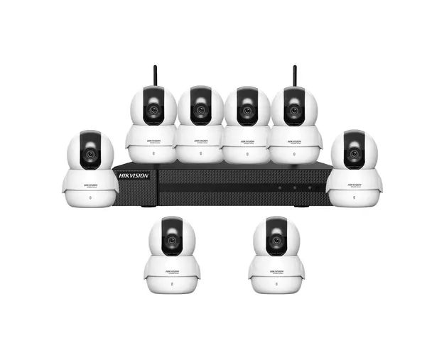 Sistem supraveghere interior IP WiFi Hikvision HW-8C2MP-10M, 8 camere, 2 MP, IR 10 m, 2.0 mm