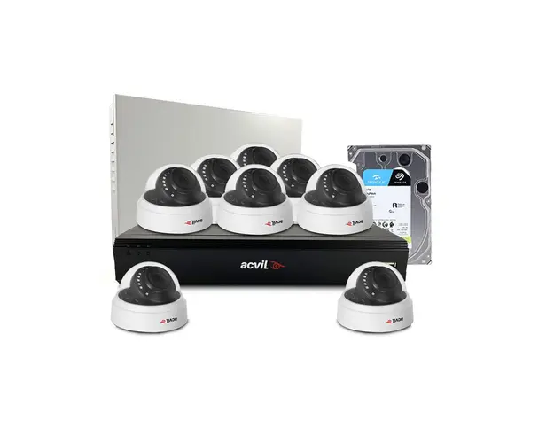 Sistem supraveghere interior middle Acvil Pro ACV-M8INT20-2MP, 8 camere, 2 MP, IR 20 m, 3.6 mm, audio prin coaxial, HDD 1TB