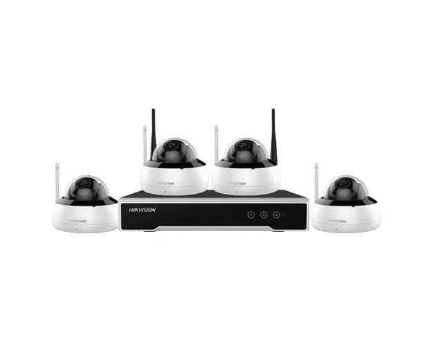 RESIGILAT - Sistem supraveghere interior IP WiFi Hikvision NK44W1H-1T(WD), 4 camere IP, 4 MP, IR 30 m, 3.6 mm