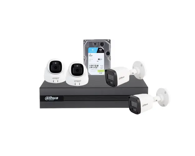 Sistem supraveghere mixt Dahua DH-4MXTIR20-2MP-A-1TB, 2 MP, 2.8/3.6 mm, IR 20 m, microfon, HDD 1 TB