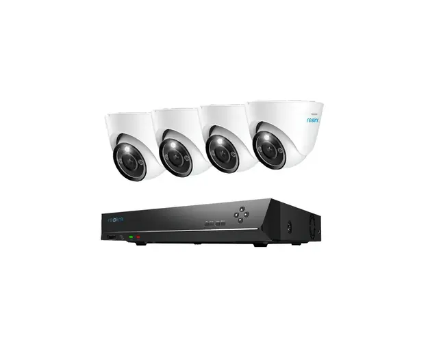 Sistem supraveghere IP exterior Reolink NVS8-12MD4, 4 camere, 12 MP, IR 30 m, 2.8 mm, microfon, HDD 2 TB