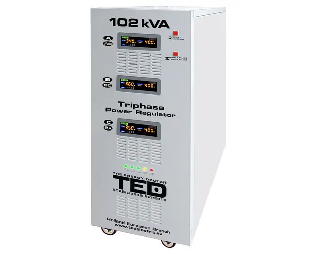 Stabilizator de tensiune trifazic cu servomotor TED 102kVA-SVC TED000064, 102000 VA/70000 W