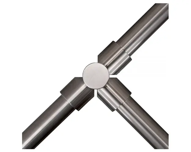 Stalp intermediar in forma de T pentru suport balustrada K-KITO, inox, ingropat