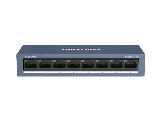 Switch 8 porturi Hikvision DS-3E0108-O, 1.6 Gbps, 1.19 Mpps, fara management