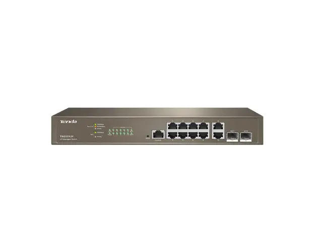 Switch cu 10 porturi Tenda TEG5312F, 24 Gbps, 17.9 Mpps, 16000 MAC, cu management