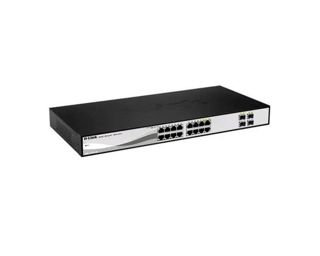 Switch cu 16 porturi D-Link DGS-1210-16, 4 porturi SFP, 32 Gbps, 29.8 Mpps, 8.000 MAC, 1U, cu management