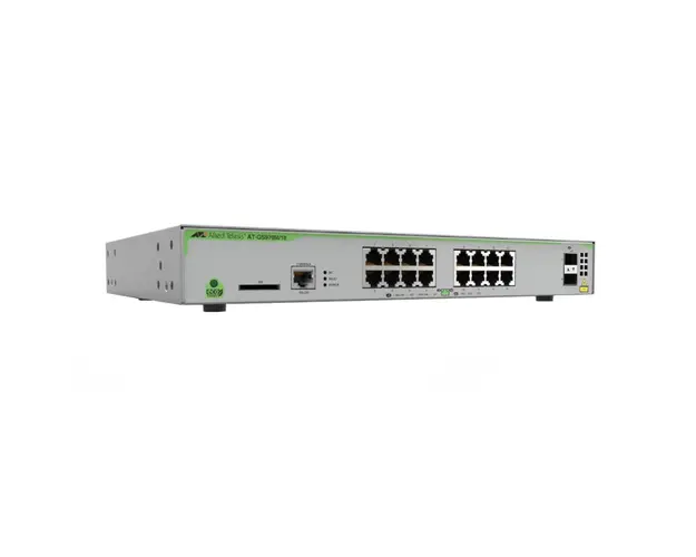 Switch cu 16 porturi Allied Telesis AT-GS970M/18-50, 36 Gbps, 26.8 Mpps, 16.000 MAC, 2 porturi SFP, 1U, cu management