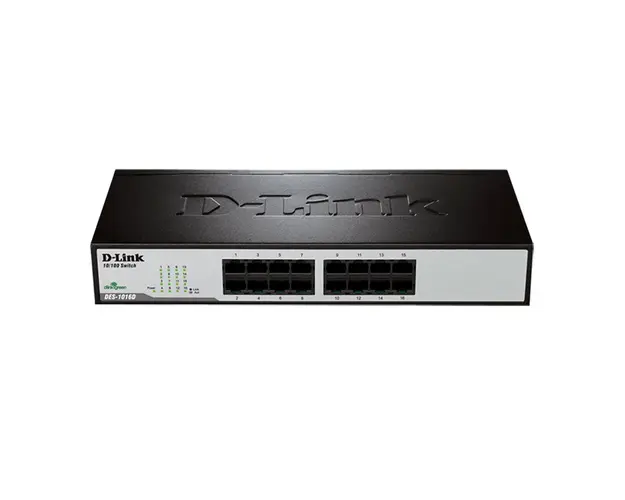 Switch cu 16 porturi D-Link DES-1016D, 3.2 Gbps, 2.38 Mpps, 8.192 MAC, fara management