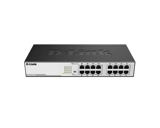 Switch cu 16 porturi D-Link DGS-1016D, 32 Gbps, 23.81 Mpps, 8.000 MAC, 1U, fara management