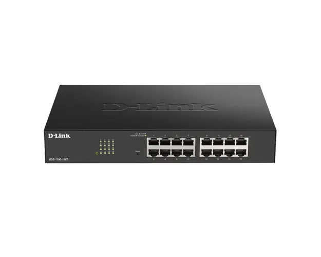 Switch cu 16 porturi D-Link DGS-1100-16V2, 32 Gbps, 23.81 Mpps, 8.000 MAC, cu management