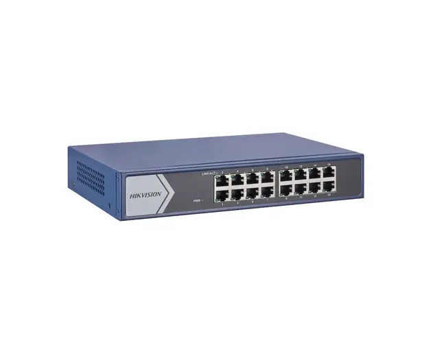 Switch cu 16 porturi Hikvision DS-3E1516-EI, 32 Gbps, 23.808 Mpps, 8000 MAC, cu management